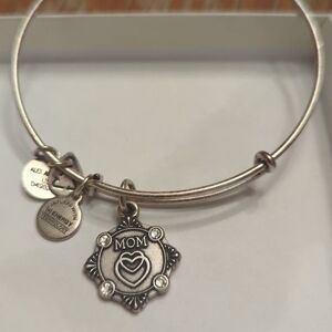 Alex and Ani Silver Heart 'Mom' Charm Bracelet